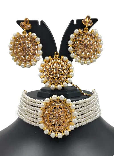 Stylish Alloy Pearl Jewellery Sets For Women