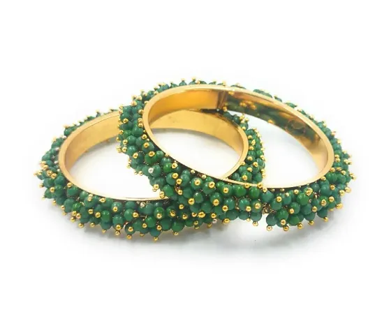 Trendy Alloy Gold Plated Beaded Bangle Sets For Women
