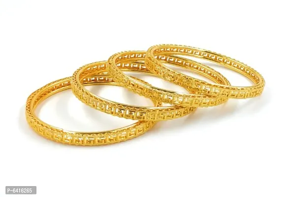 GOLD PLATTED  BANGLES SET FOR WOMEN AND GIRLS (PACK OF 4 BANGLES)-thumb0