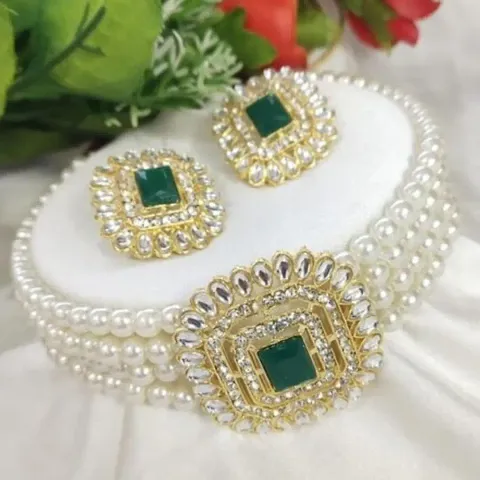 Pearl Kundan Layered Choker Sets