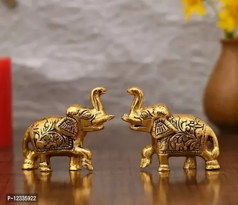 WORLD OF CRAFT Elephant Pair Statue For Good Luck For Home And Office Gift Decorative Showpiece.-thumb0