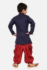 Trendy Cotton Blend Sherwani and Dhoti Set For Boys-thumb3