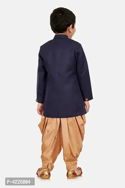 Trendy Cotton Blend Sherwani and Dhoti Set For Boys-thumb4