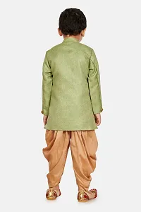 Trendy Cotton Blend Sherwani and Dhoti Set For Boys-thumb3