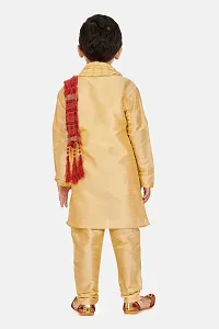 Boy's Gold  Cotton Silk Kurta, Pyjama  Dupatta Set-thumb2