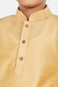 Boy's Gold Cotton Silk Kurta and Pyjama Set-thumb3