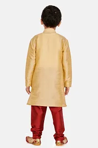Boy's Gold  Cotton Silk Kurta and Pyjama Set-thumb2