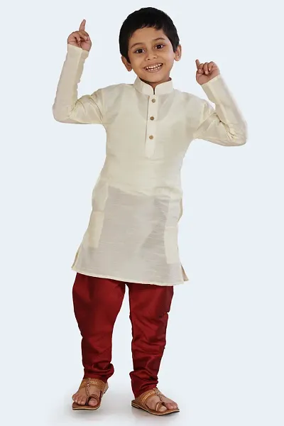 Boy's Cotton Silk Kurta and Pyjama Set