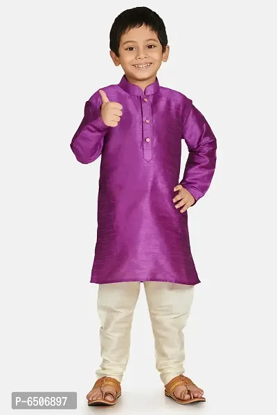 Stylish Purple Cotton Silk Kurta and Pyjama Set