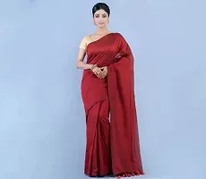 Women's Cotton Blended slap khadi Saree for Women (merun)-thumb2