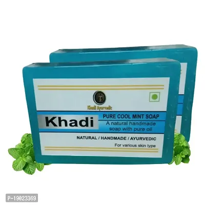 Natural Handmade Khadi Mint Soap Pack Of 2