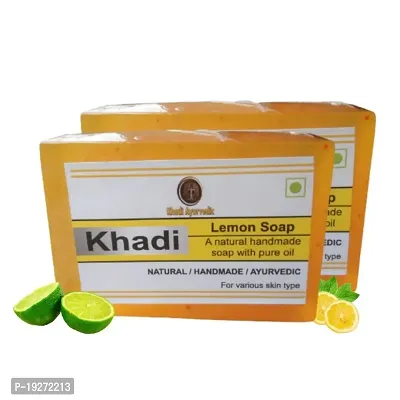 Khadi Ayurvedic Lemon Soap pack of 2-thumb0