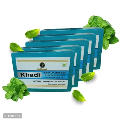 Khadi Ayurvedic Mint Soap pack of 5-thumb0