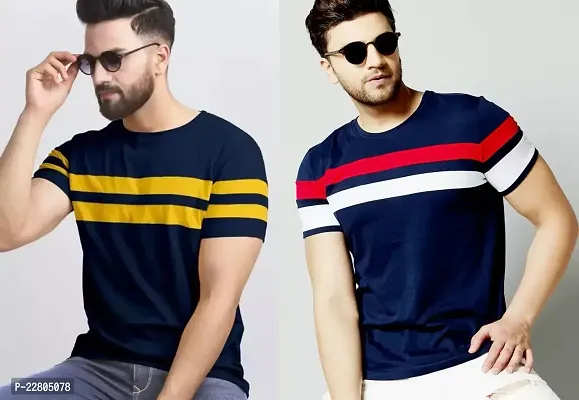 Reliable Multicoloured Cotton Solid Round Neck Tees For Men