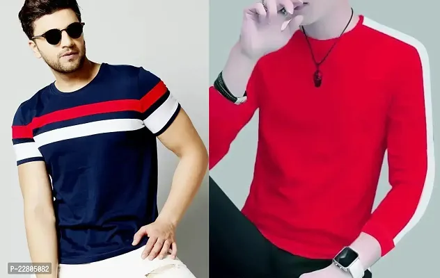 Reliable Multicoloured Cotton Solid Round Neck Tees For Men-thumb0