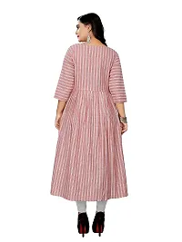 Beautiful A-Line Pink Printed Cotton Kurta For Women-thumb1