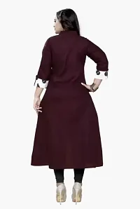 Beautiful A-Line Maroon Printed Cotton Kurta For Women-thumb1