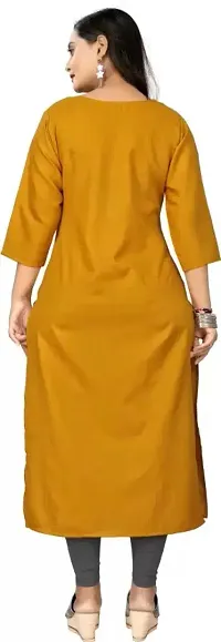 Beautiful A-Line Yellow Printed Cotton Kurta For Women-thumb1