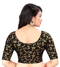 Round Neck Golden Flowers Dubbel Print Half Sleeve Woman Blouse-thumb2