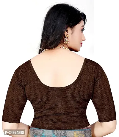 Lady Bloom Graceful Stretchable Blouse with Elbow Sleeves - Perfect for Any Occasion-thumb3