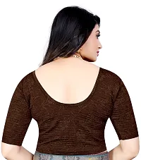 Lady Bloom Stylish and Comfortable Crushed Soft Stretch Blouse with Elbow-Length Sleeves-thumb2