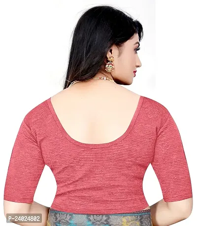 Lady Bloom Graceful Stretchable Blouse with Elbow Sleeves - Perfect for Any Occasion-thumb3