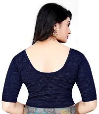 Lady Bloom Graceful Stretchable Blouse with Elbow Sleeves - Perfect for Any Occasion-thumb2