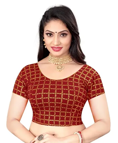 Womens Foil Print Readymade Stretchable Blouses