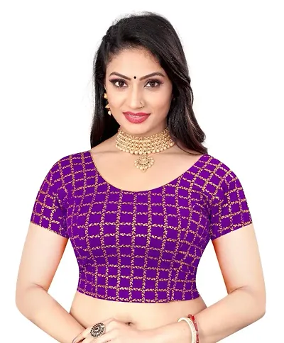 Cotton Lycra Foil Print Readymade Stretchable Blouses