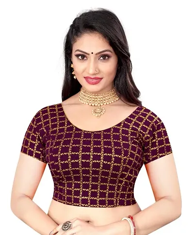 Cotton Lycra Foil Print Readymade Stretchable Blouses