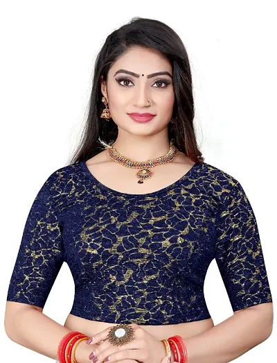 Cotton Lycra Foil Print Readymade Stretchable Blouses