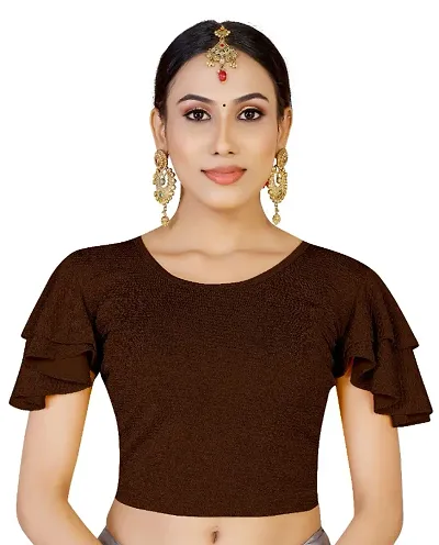 Cotton Lycra Frill Sleeves Readymade Stretchable Blouses