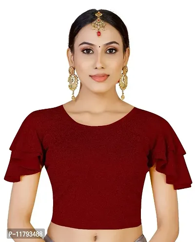 Round Neck With Frill Blouse For Woman