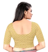 Round Neck Elbow With Golden Foil Print Women Blouse-thumb2