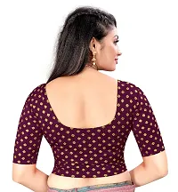 Round Neck Elbow With Golden Foil Print Women Blouse-thumb2