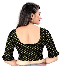 ROUND Neck Elbow With Golden Foil Print Women Blouse-thumb2