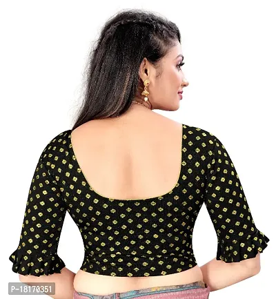 ROUND Neck Elbow With Golden Foil Print Women Blouse-thumb3