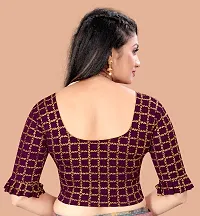 Round Neck Elbow With Golden Foil Print Women Blouse-thumb2