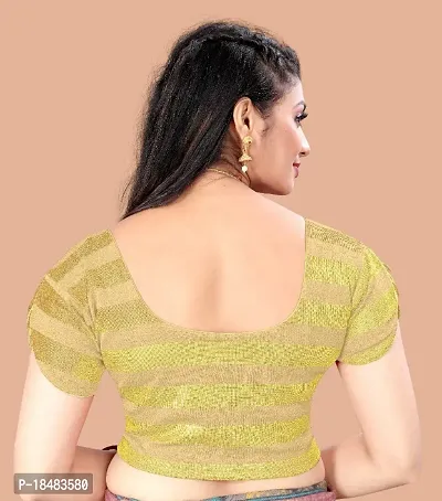 Round Neck Elbow With Golden Foil Print Women Blouse-thumb3