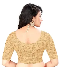 Round Neck Elbow With Golden Foil Print Women Blouse-thumb2