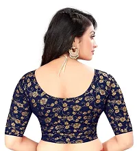 Round Neck Elbow With Golden Foil Print Women Blouse-thumb2