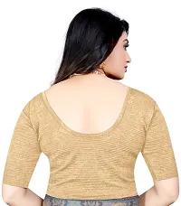 Round Neck Elbow With Golden Foil Print Women Blouse-thumb2