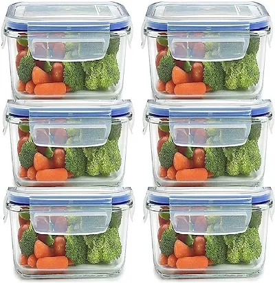 6x Flip Lock Plastic Food Storage Containers Kitchen Pantry Food Canister  500ml