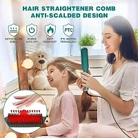 Electric Hair Straightener Comb for Women  Men, Hair Styler, Straightener machine Brush, PTC Heating Electric Straightener with 5 Temperature Control Hair Straightener For Women (MultiColor)-thumb1