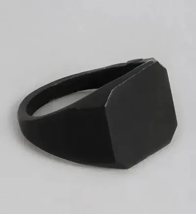 Set Of 1 Black Square Ring For Men