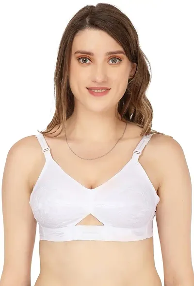 White Solid Cotton Bra