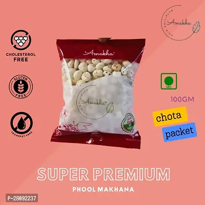 Amakha Makhana Super Premium Foxnut Big Size Dry Fruits 100 Gm-thumb0