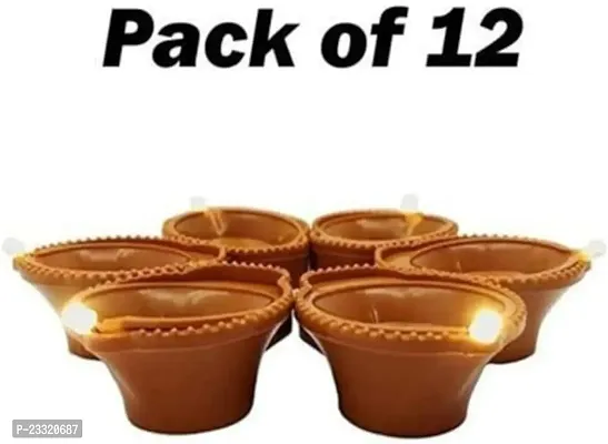 Water Sensor Diyas for Festival Decoration, Pack of 12