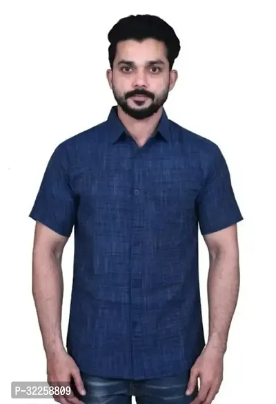 Stylish Cotton Blend Solid Casual Shirts For Men-thumb0