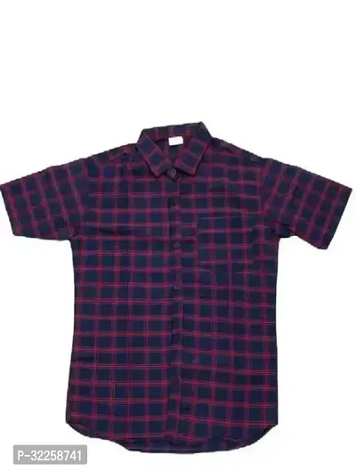 Reliable Purple Cotton Blend Short Sleeves Casual Shirt For Men